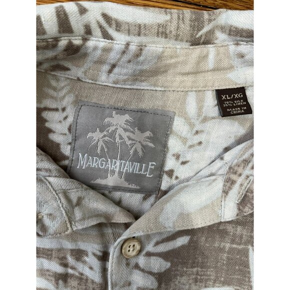 Margaritaville Silk Linen Shirt Men's Size XL Short Sleeve Button Down - Picture 2 of 4